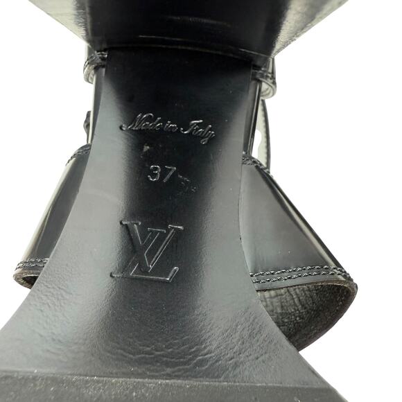 Louis Vuitton Star Trail Monogram Glazed Leather Sandals Black Size 37 - Picture 9 of 10
